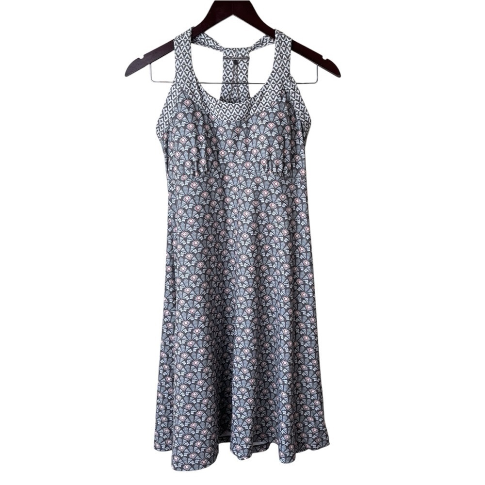 Prana The Cali Racerback Tank Dress Moonrock Botanica Women’s Sz Small Athletic
